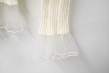 秋冬・坑紋針織透視邊上衣 3色入 1W61205