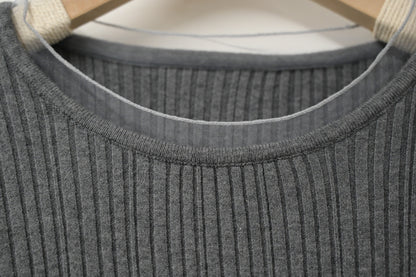 秋冬・坑紋針織透視邊上衣 3色入 1W61205