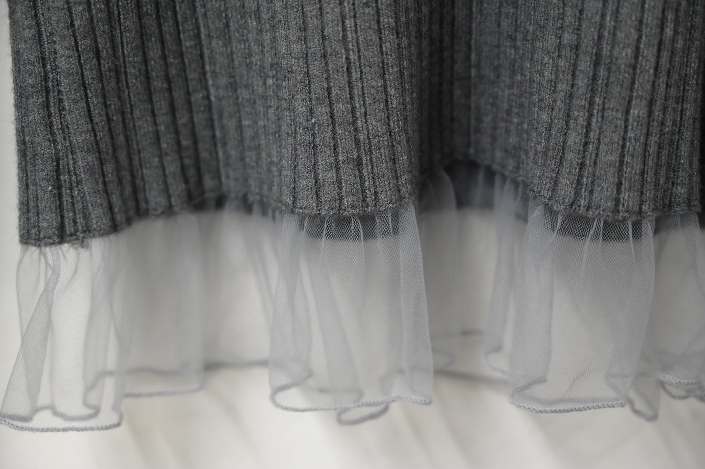 秋冬・坑紋針織透視邊上衣 3色入 1W61205