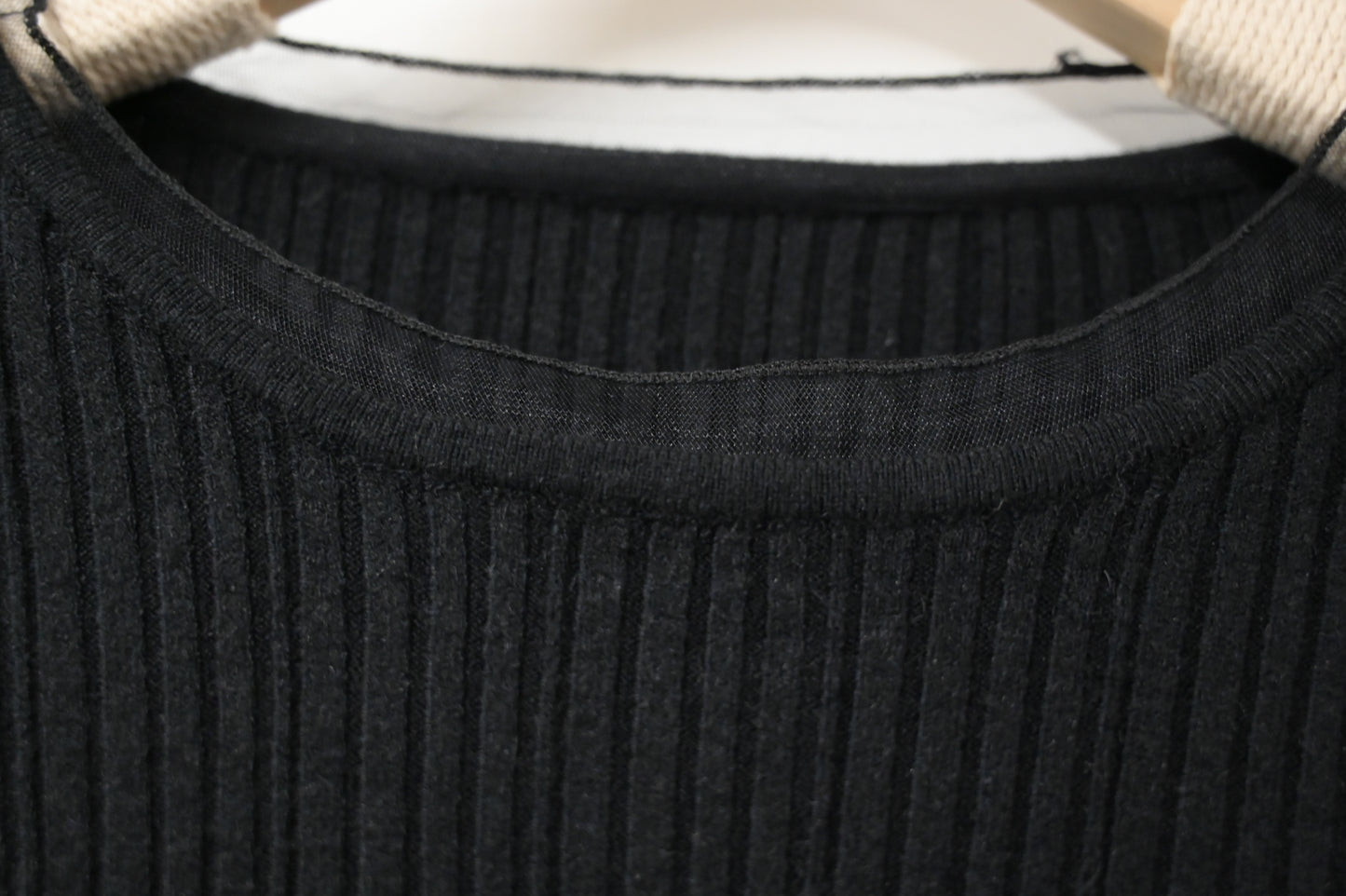 秋冬・坑紋針織透視邊上衣 3色入 1W61205