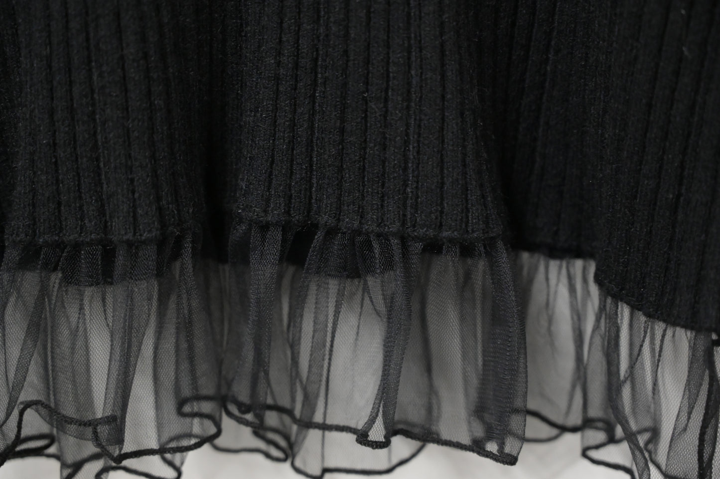 秋冬・坑紋針織透視邊上衣 3色入 1W61205