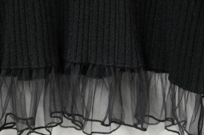 秋冬・坑紋針織透視邊上衣 3色入 1W61205