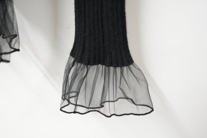 秋冬・坑紋針織透視邊上衣 3色入 1W61205