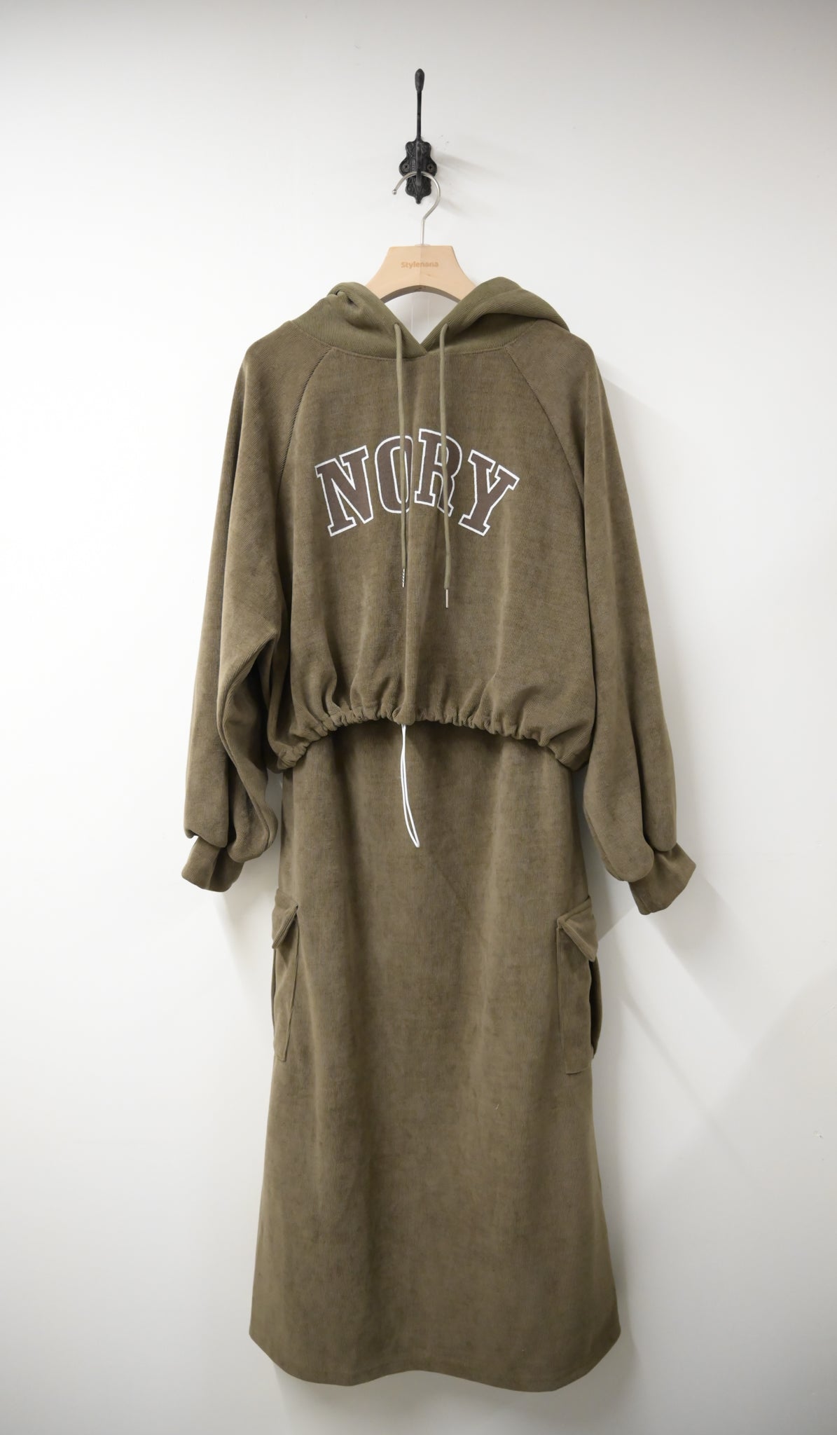 燈芯絨Hoodie配長裙SET 2色入 W6112306