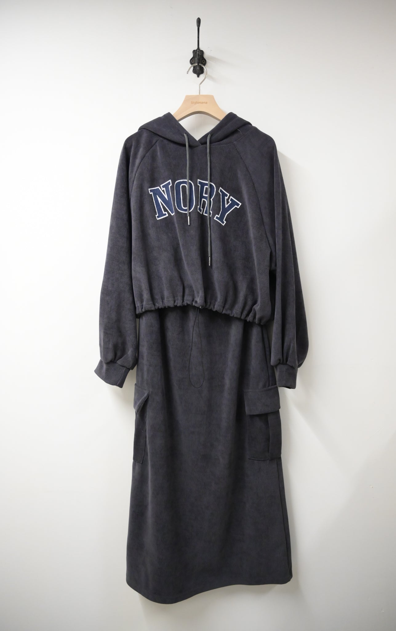 燈芯絨Hoodie配長裙SET 2色入 W6112306