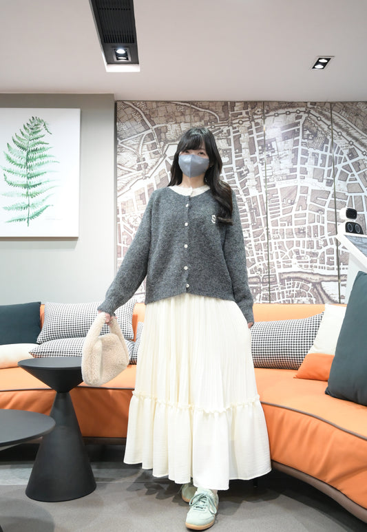 秋冬・日系刺繡🌻軟糯感冷衫 2色入 1W11215