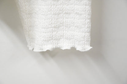 秋冬・馬卡龍橫間木耳邊上衣 2色入 1W51226