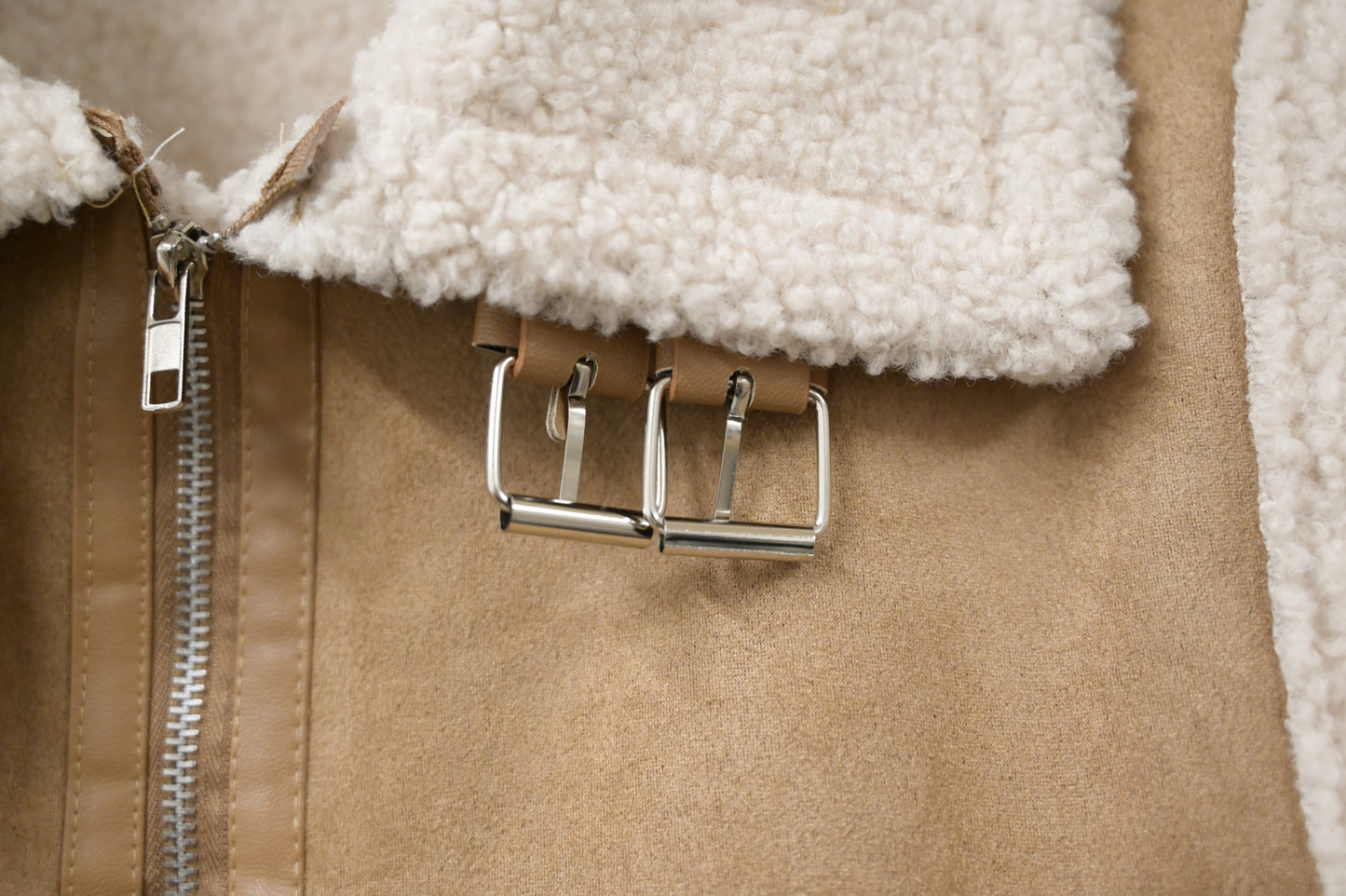 秋冬・麂皮羊羔毛無袖外套 2色入 1W61229