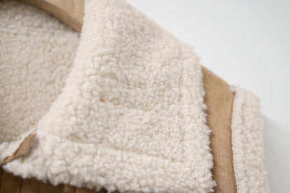 秋冬・麂皮羊羔毛無袖外套 2色入 1W61229