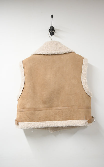 秋冬・麂皮羊羔毛無袖外套 2色入 1W61229