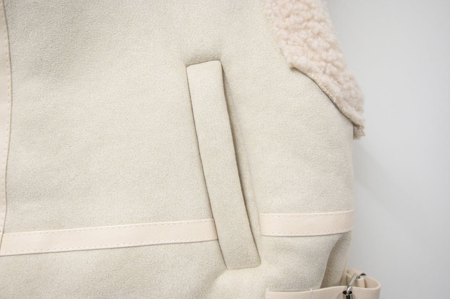 秋冬・麂皮羊羔毛無袖外套 2色入 1W61229