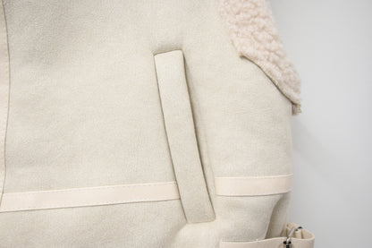 秋冬・麂皮羊羔毛無袖外套 2色入 1W61229