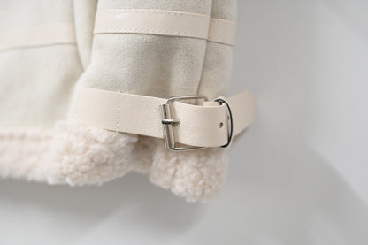 秋冬・麂皮羊羔毛無袖外套 2色入 1W61229