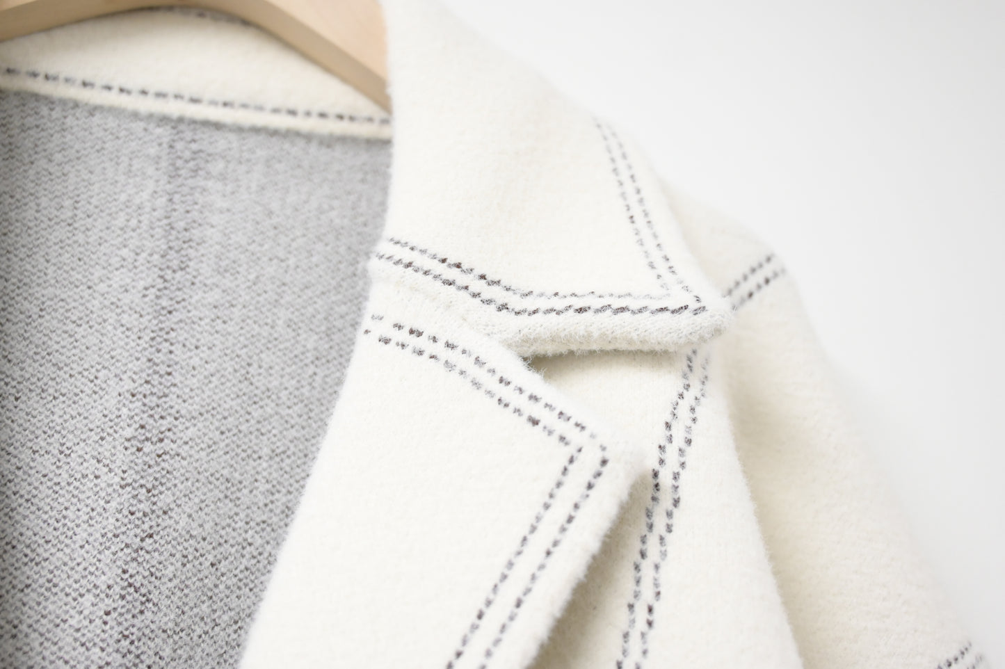 秋冬·明線啪鈕密針織反領外套 2色入
1W61119