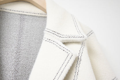 秋冬·明線啪鈕密針織反領外套 2色入
1W61119