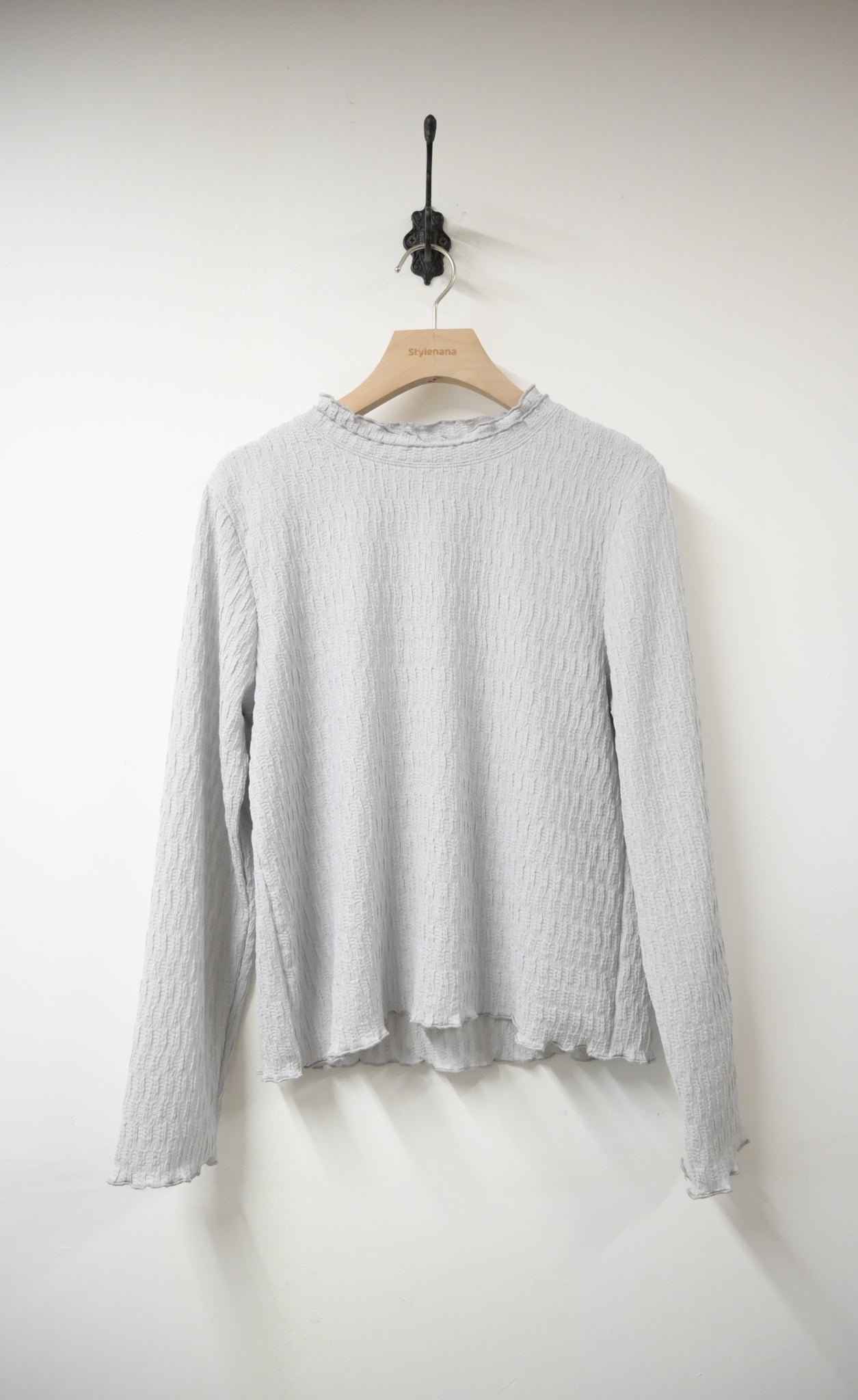 秋冬・免熨皺皺薄長袖 3色入 1W51234