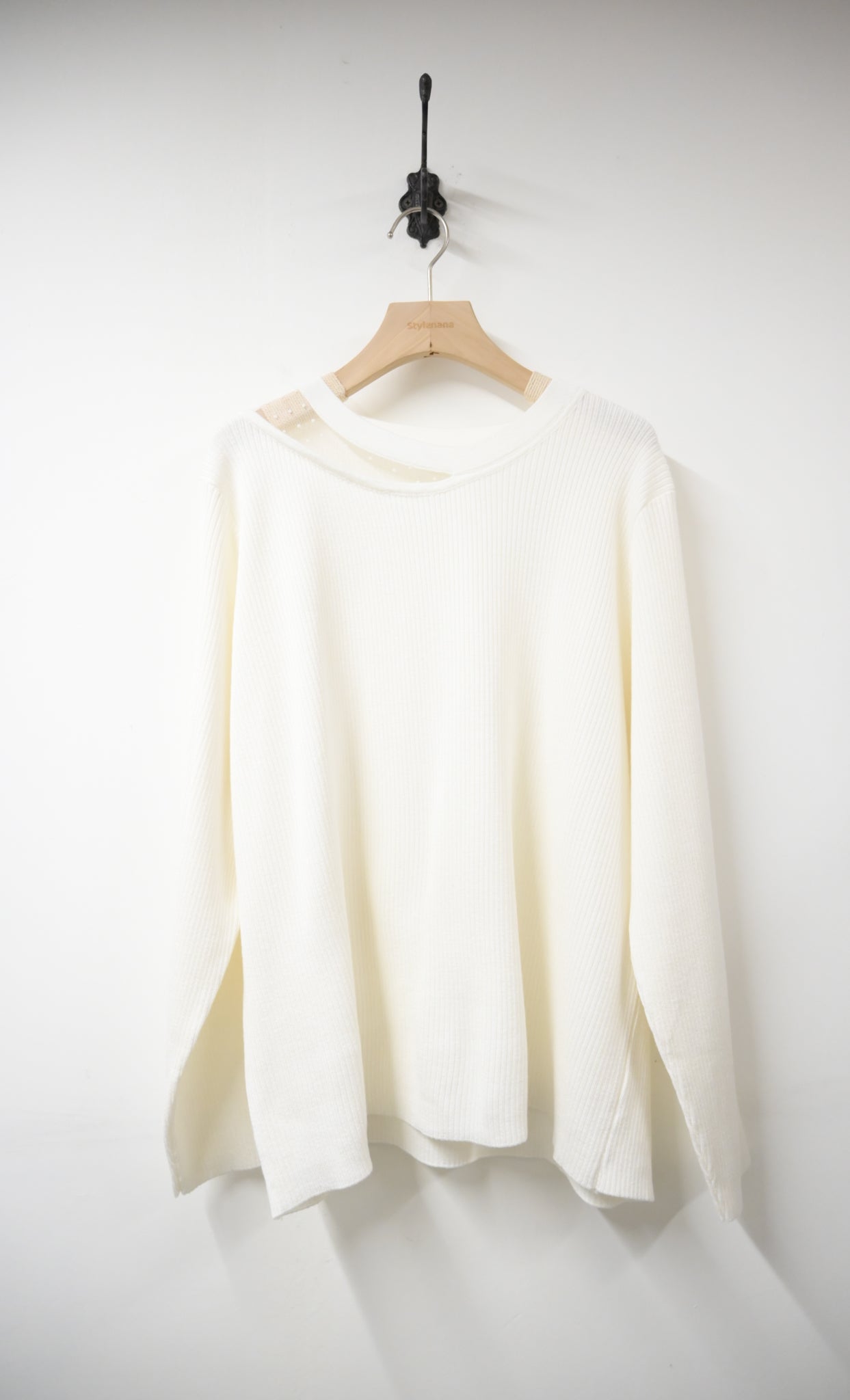 秋冬・透視波點針織上衣 2色入 1W61233