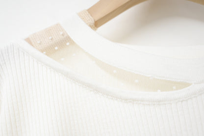 秋冬・透視波點針織上衣 2色入 1W61233