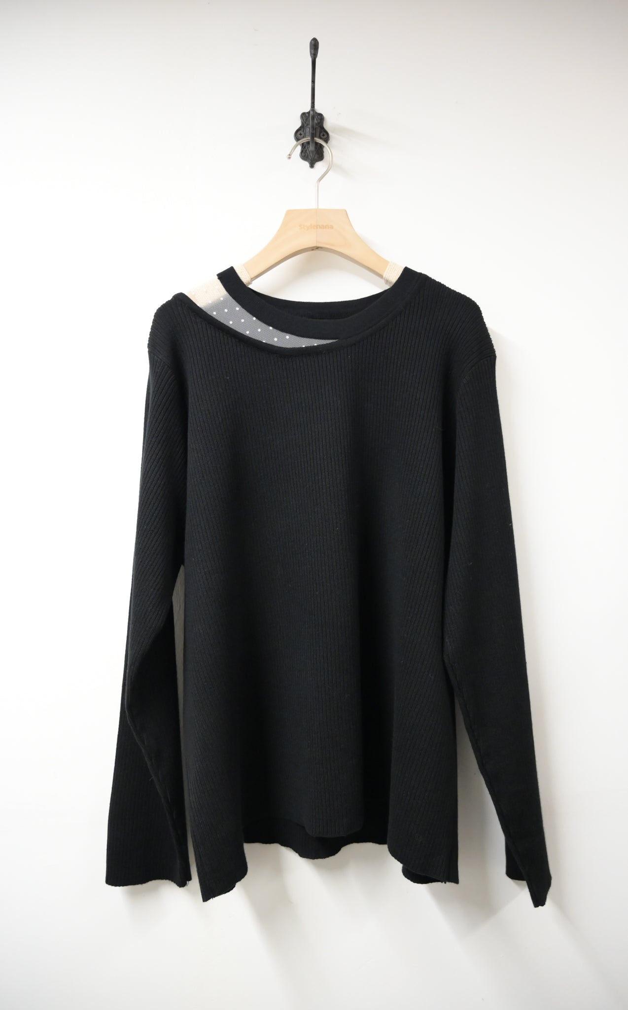 秋冬・透視波點針織上衣 2色入 1W61233