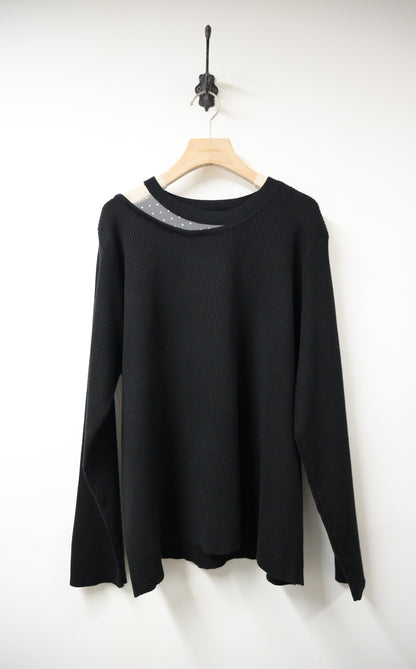 秋冬・透視波點針織上衣 2色入 1W61233