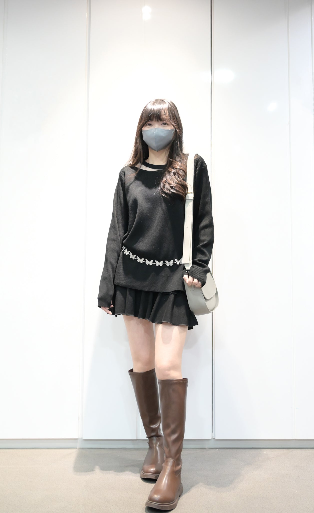 秋冬・透視波點針織上衣 2色入 1W61233