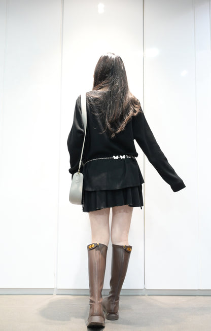 秋冬・透視波點針織上衣 2色入 1W61233