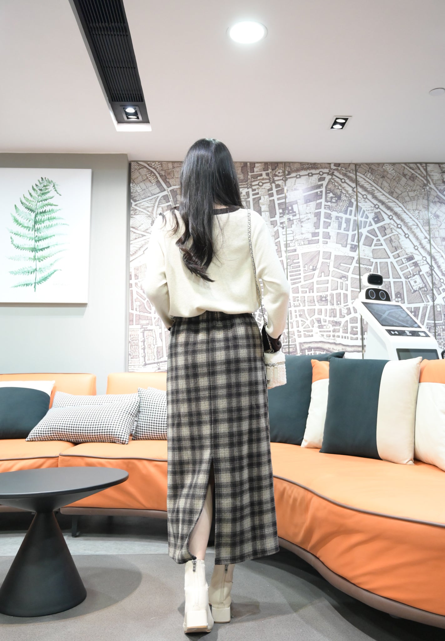 秋冬・撞色超親膚彈性針織衫 2色入  1W61237