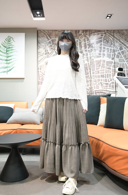 秋冬・暗紋花花超彈布料上衣 2色入 1W11235