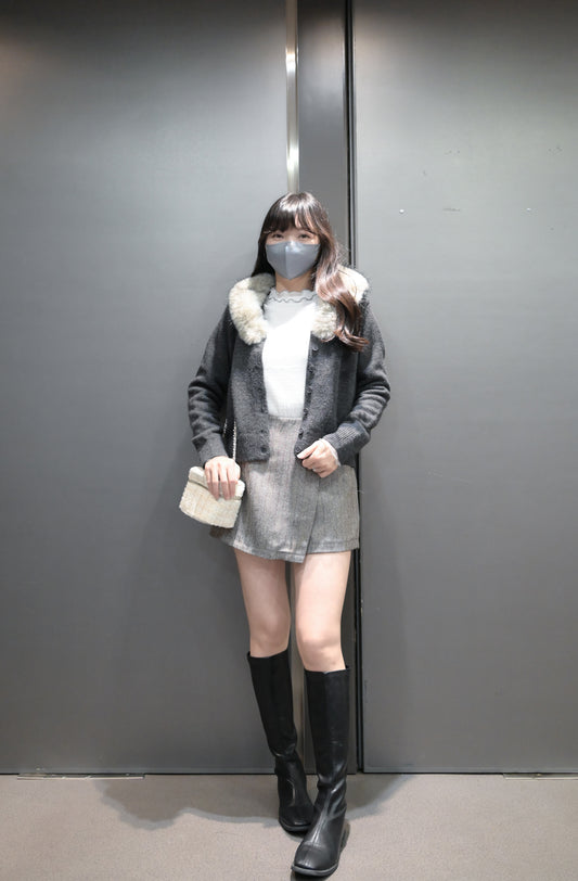 秋冬・可拆毛毛領柔軟冷外套 2色入 1W61240