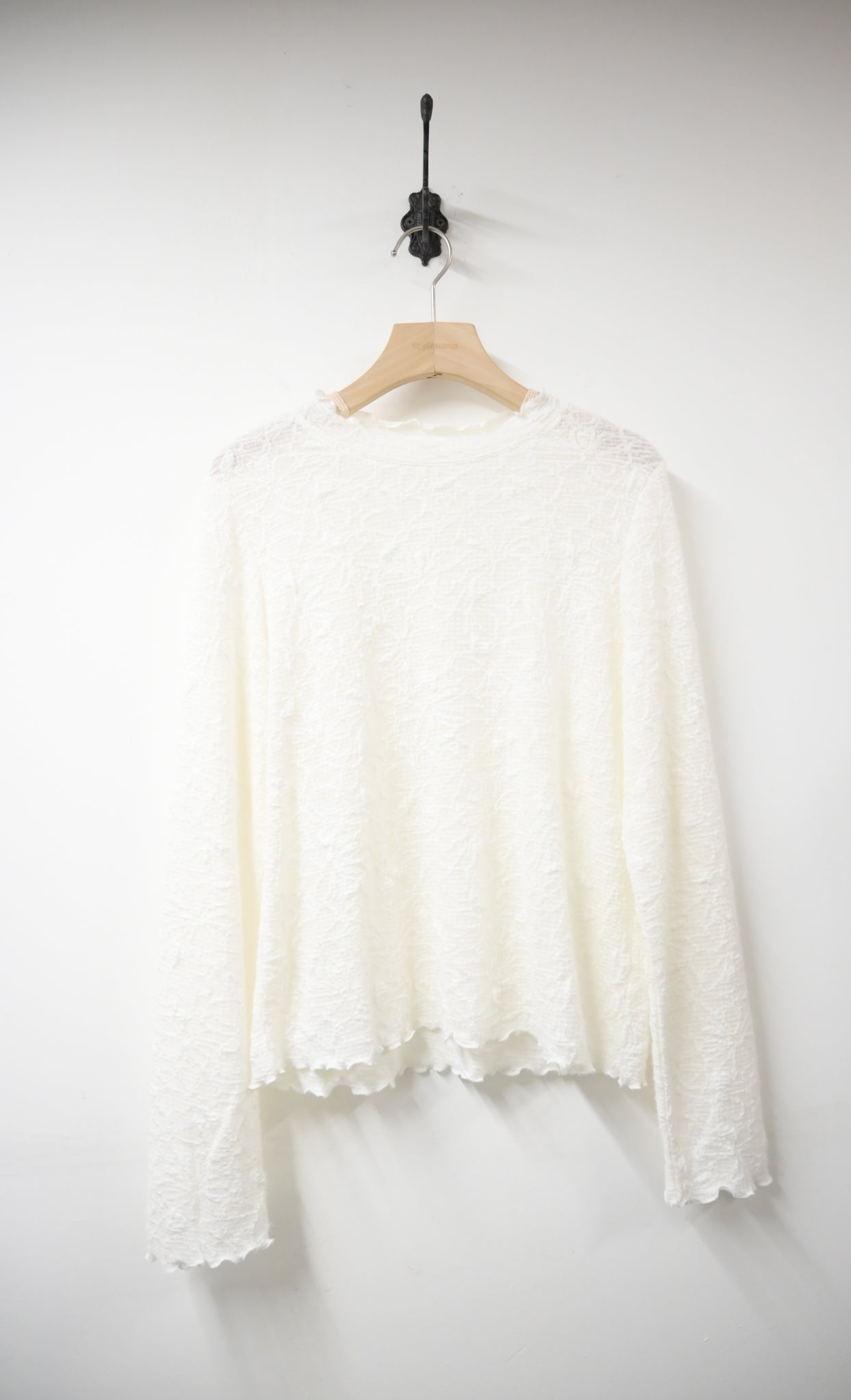 秋冬・暗紋花花超彈布料上衣 2色入 1W11235