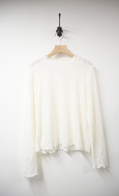 秋冬・暗紋花花超彈布料上衣 2色入 1W11235