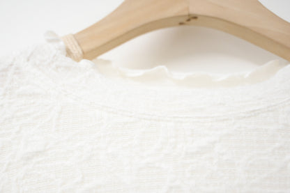 秋冬・暗紋花花超彈布料上衣 2色入 1W11235