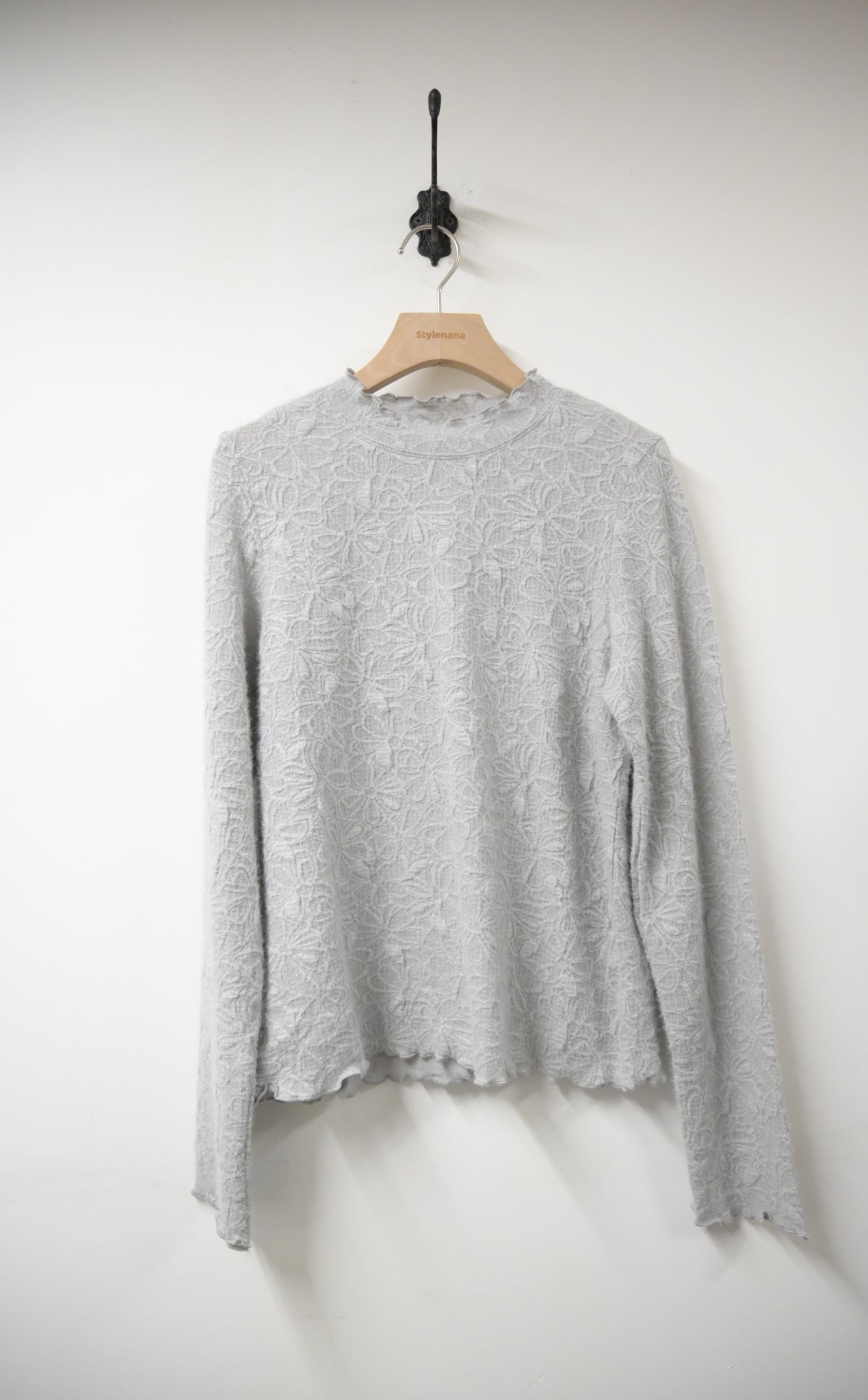 秋冬・暗紋花花超彈布料上衣 2色入 1W11235