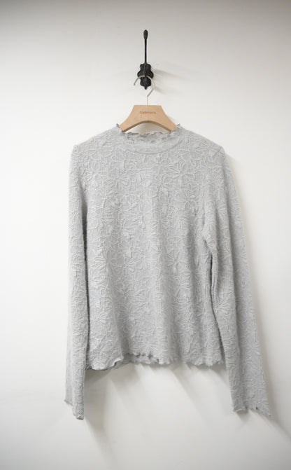 秋冬・暗紋花花超彈布料上衣 2色入 1W11235