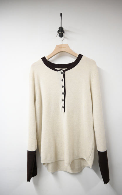 秋冬・撞色超親膚彈性針織衫 2色入  1W61237