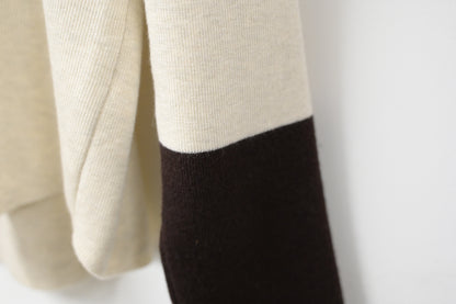 秋冬・撞色超親膚彈性針織衫 2色入  1W61237