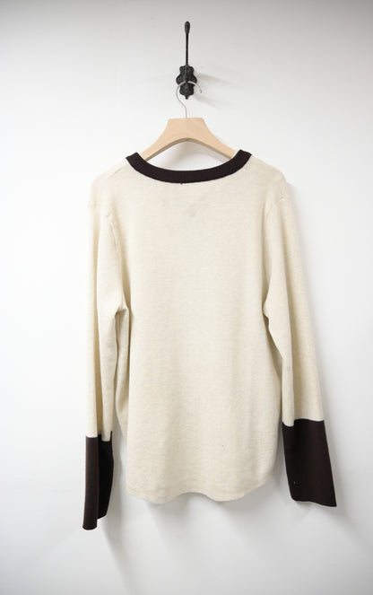 秋冬・撞色超親膚彈性針織衫 2色入  1W61237