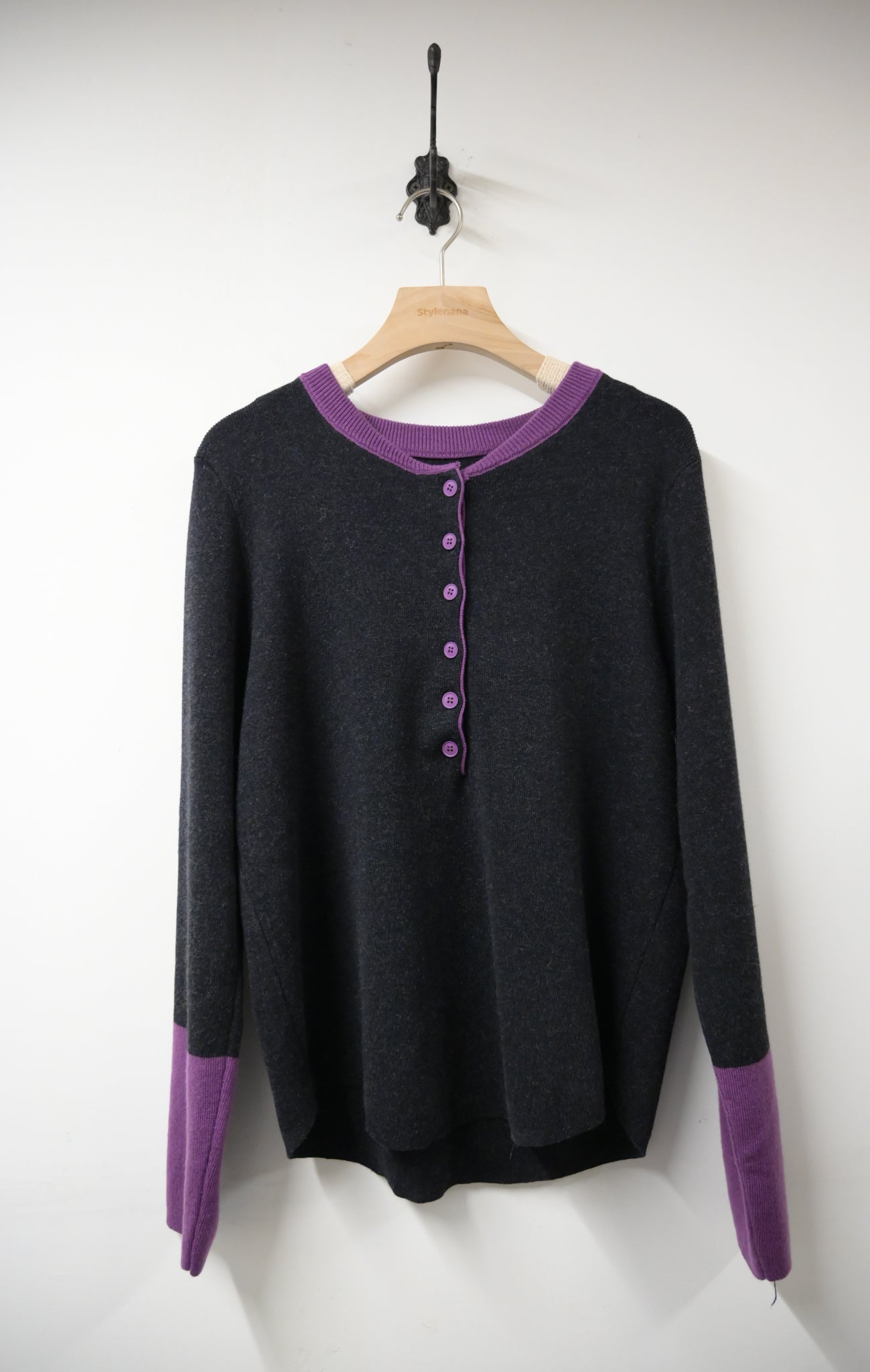 秋冬・撞色超親膚彈性針織衫 2色入  1W61237