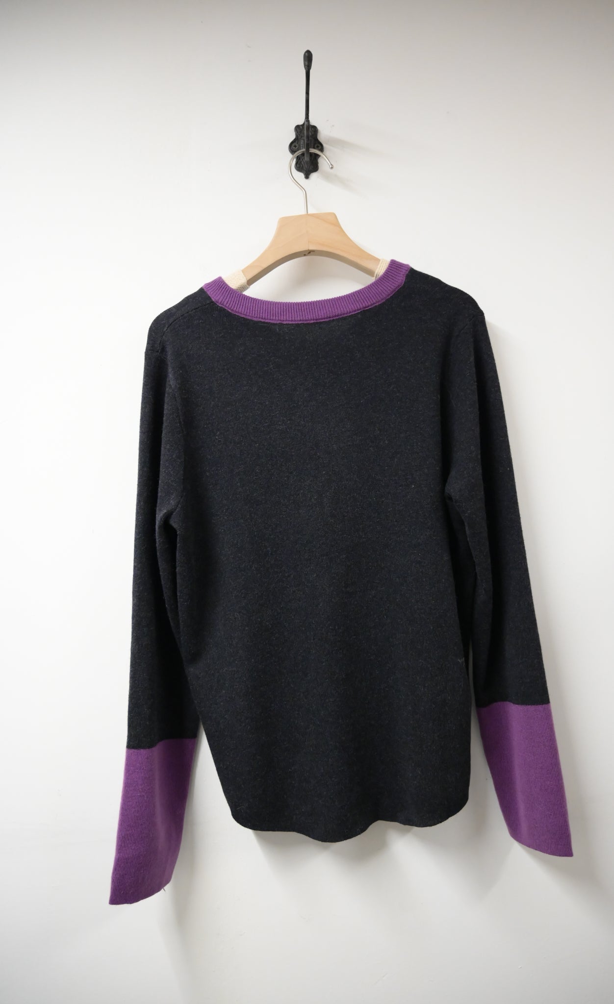 秋冬・撞色超親膚彈性針織衫 2色入  1W61237