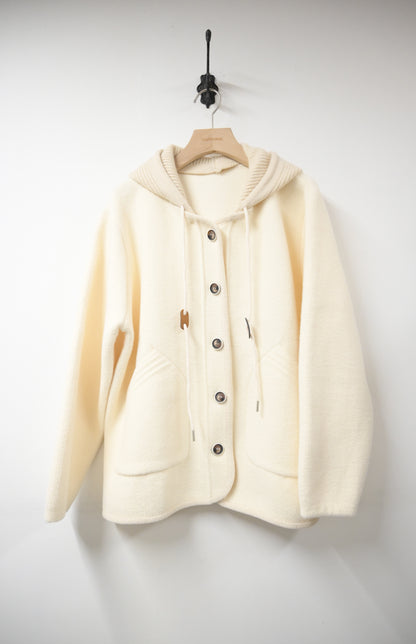 秋冬・可拆帽超幼針織減齡外套 2色入 1W61241