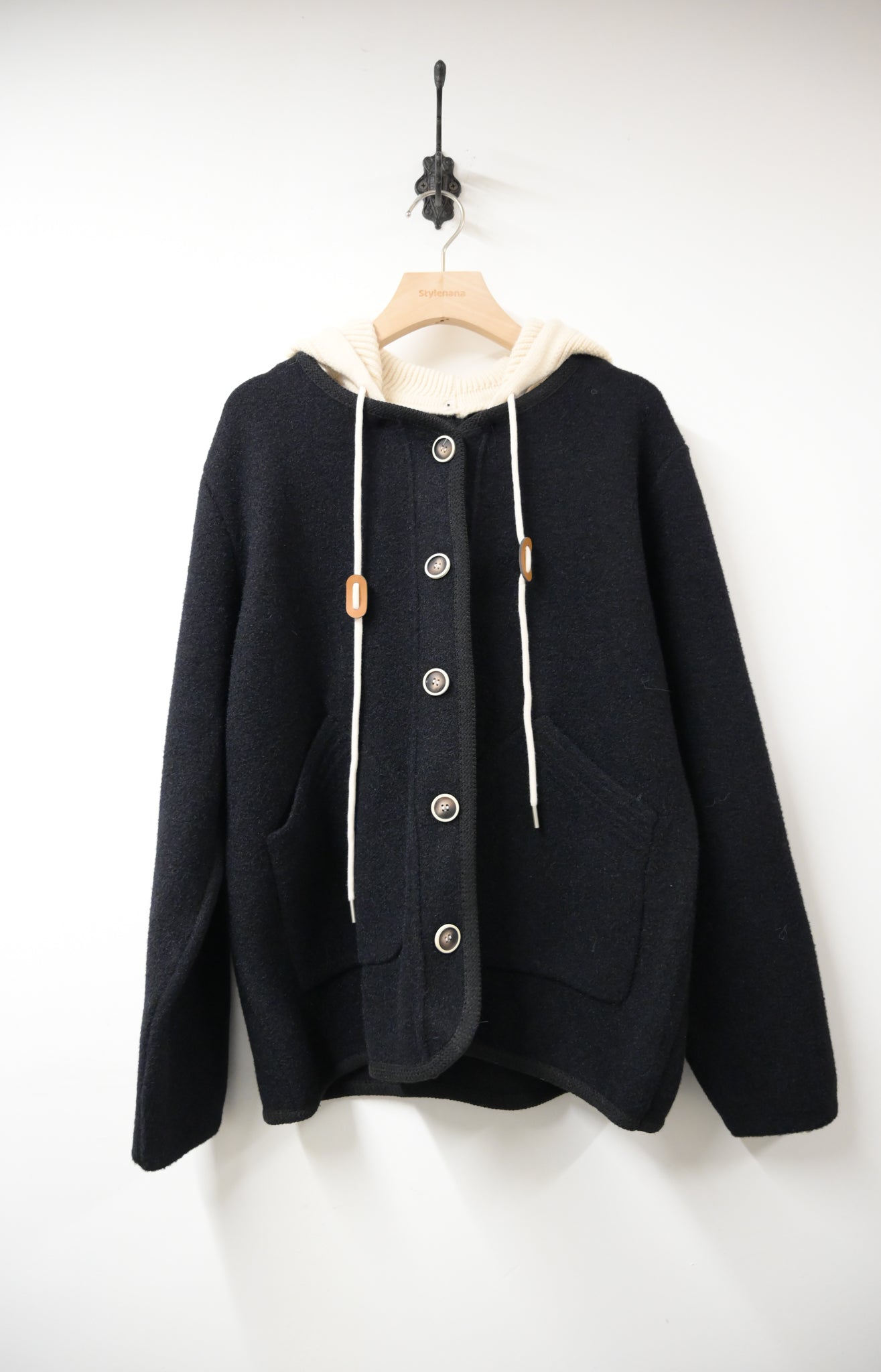 秋冬・可拆帽超幼針織減齡外套 2色入 1W61241