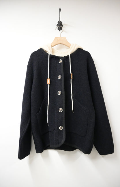 秋冬・可拆帽超幼針織減齡外套 2色入 1W61241