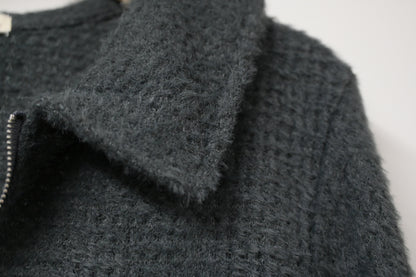 秋冬・反領雙拉鍊毛毛外套仔 2色入 1W10101