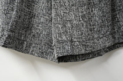 秋冬・小香風金鈕混色棉麻短褲 2色入 1W00108