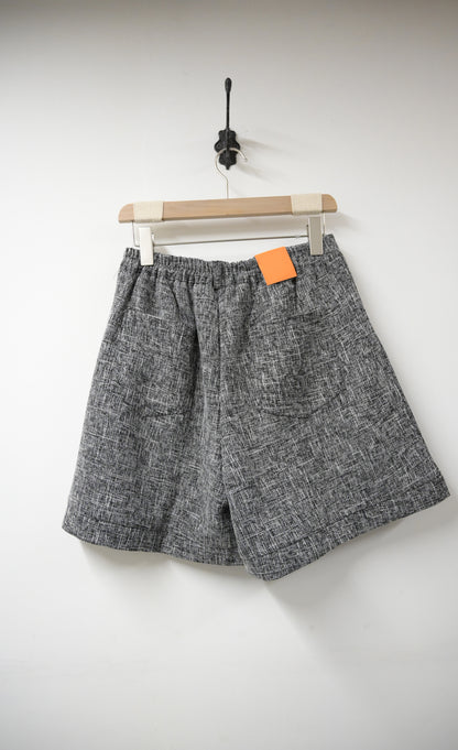 秋冬・小香風金鈕混色棉麻短褲 2色入 1W00108