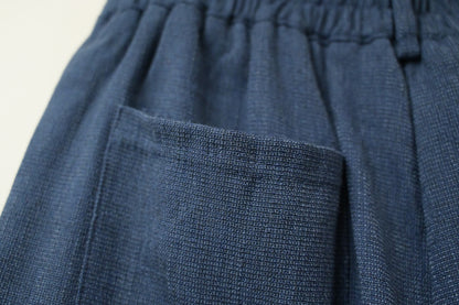 秋冬・小香風金鈕混色棉麻短褲 2色入 1W00108