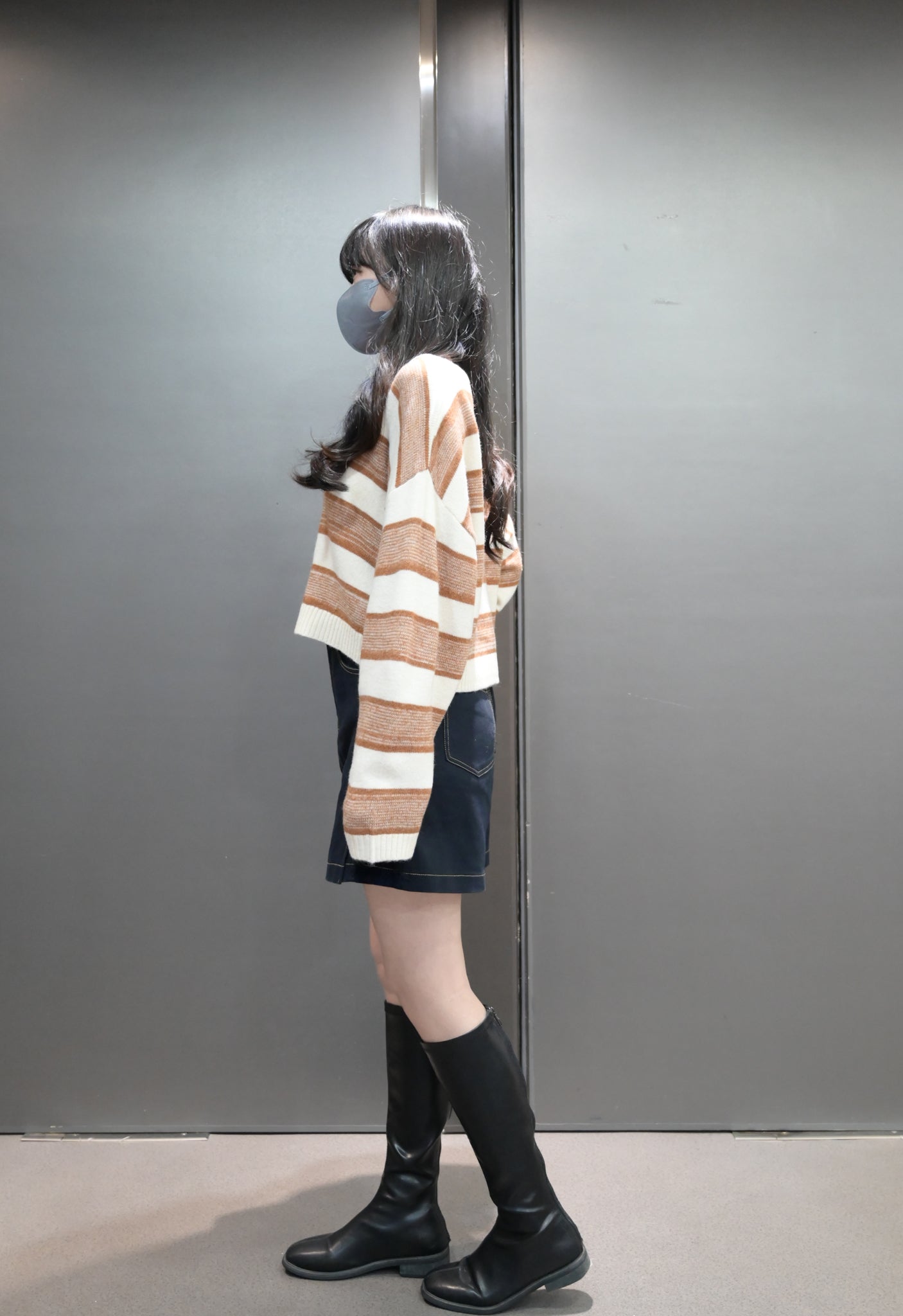 秋冬・軟熟親膚橫間針織衫 2色入 1W60110