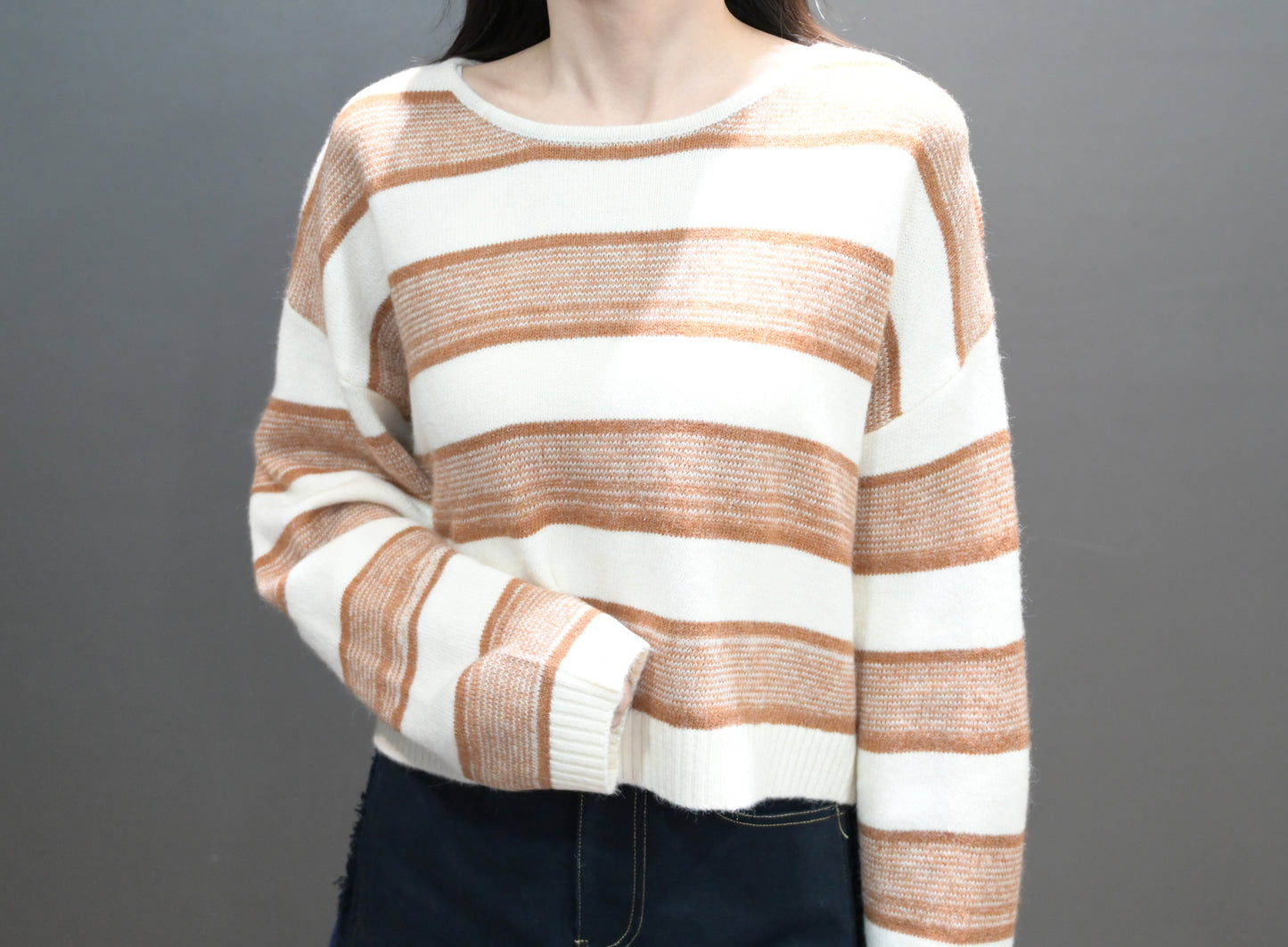 秋冬・軟熟親膚橫間針織衫 2色入 1W60110