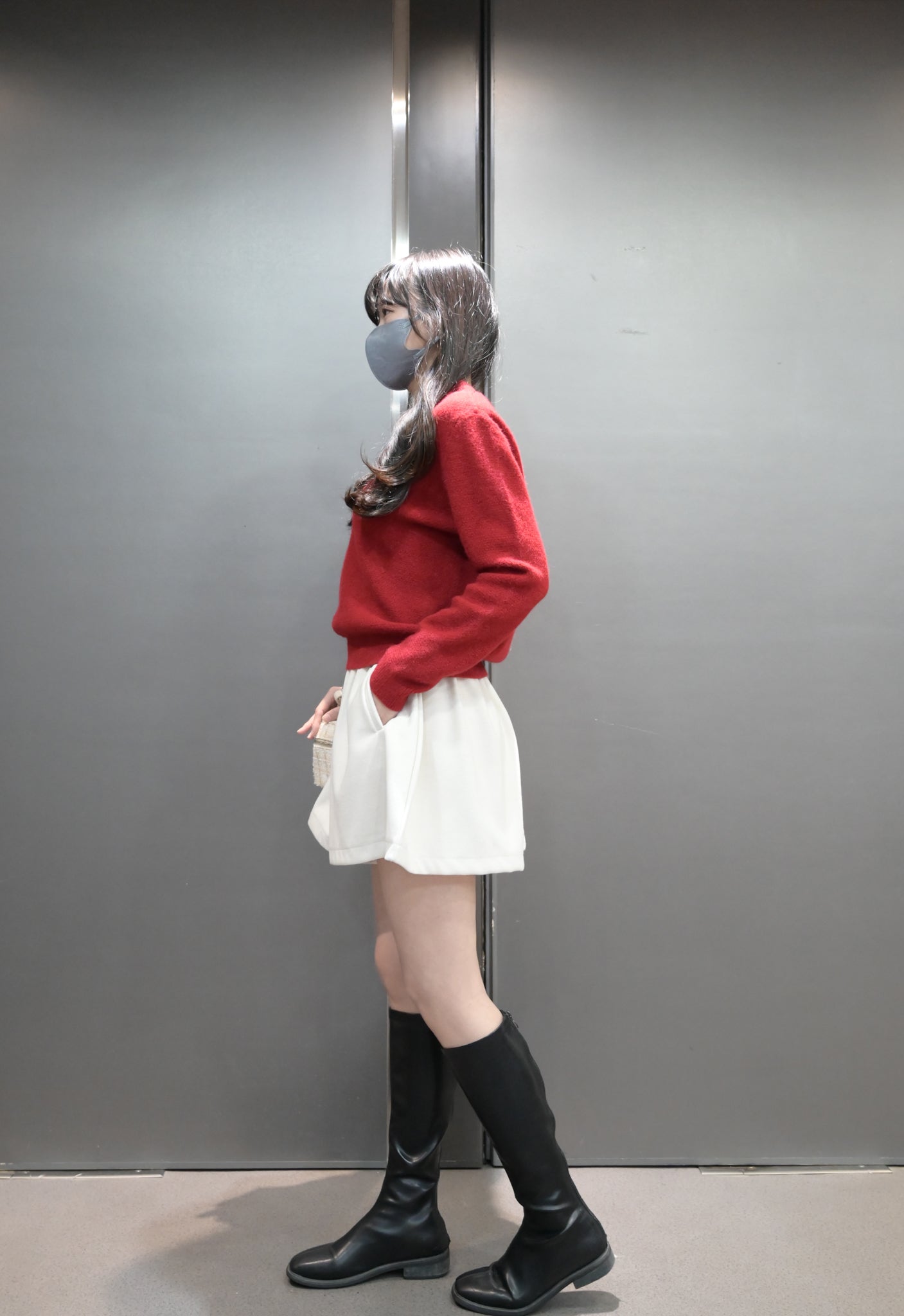 秋冬・超彈腰闊腳厚絨短褲 3色入 1W60114