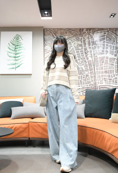 秋冬・闊腳洗水薄牛仔褲 1W70116